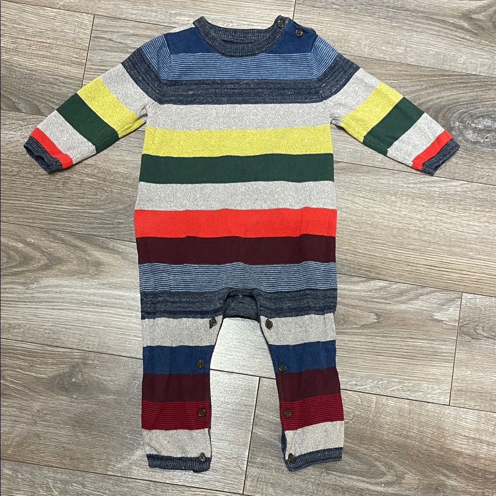 $5 w/ min $20 spend- 🌈 Baby GAP Striped Knit Romper – 12–18 Months